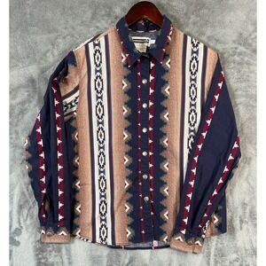 Vintage Panhandle Slim Shirt Womens Large Aztec Concho Buttons Western Cowgirl
